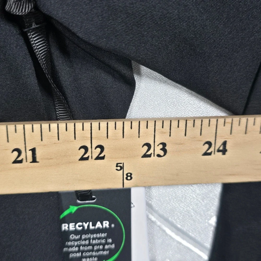 MPG Mens Recycled Polyester Quarter Zip Pullover Black XXL Mock Neck Pocket NWT